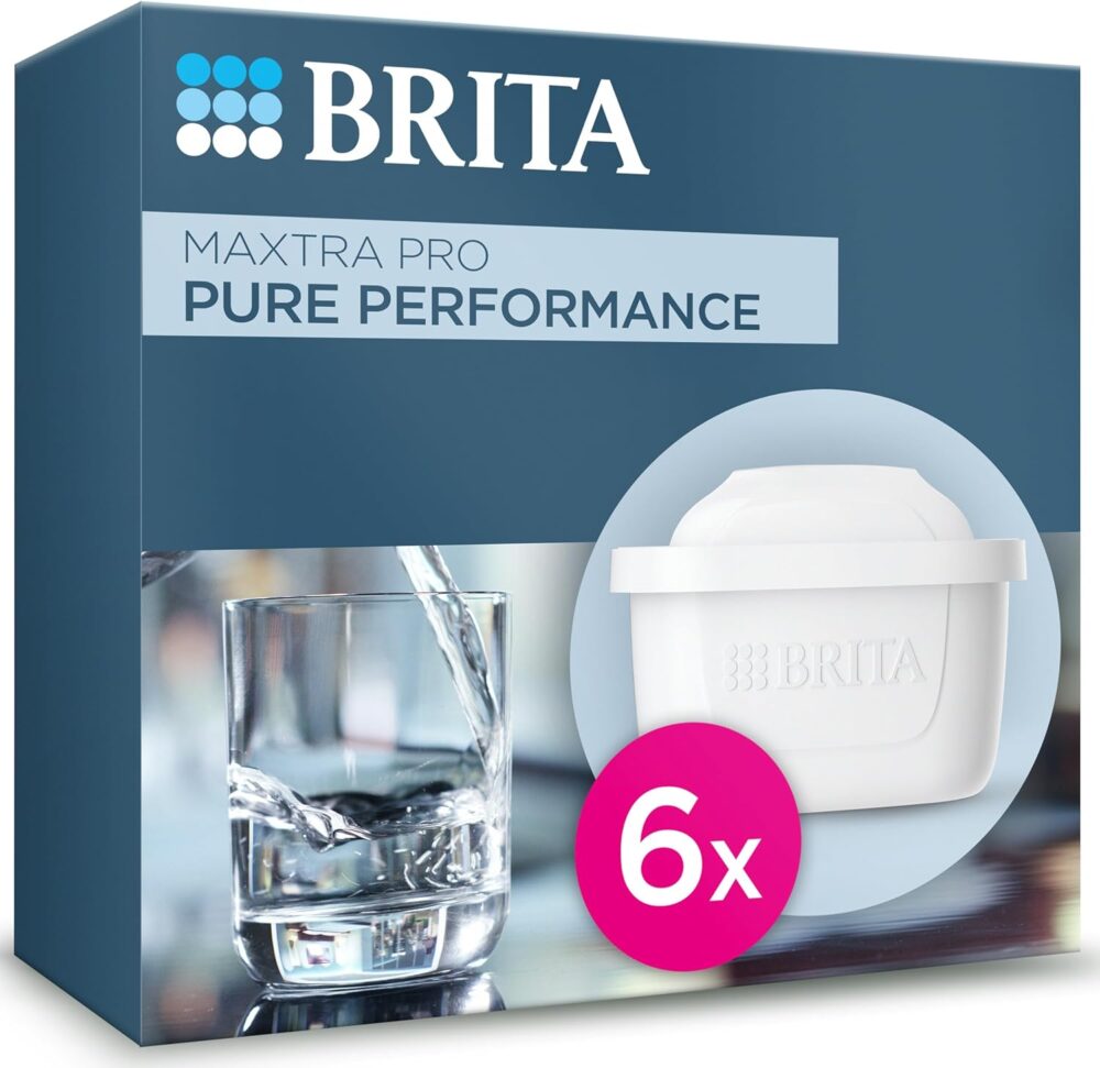 BRITA Maxtra Pro All-in-1 Pack 6 – Original BRITA Replacement Part Reduces Impurities, Chlorine, Pesticides and Limescale for Better Taste