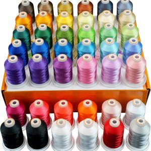 New brothread 42 Spools 1000M (1100Y) Polyester Embroidery Machine Thread Kit for Professional Embroiderer and Beginner