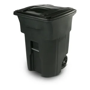 Toter Trash Can Greenstone With Wheels And Lid, 96 Gallon